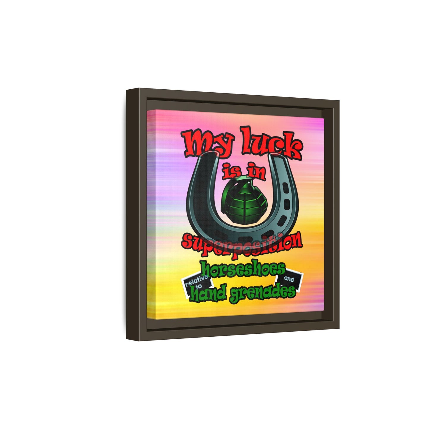 my luck - framed canvas art (color blur)