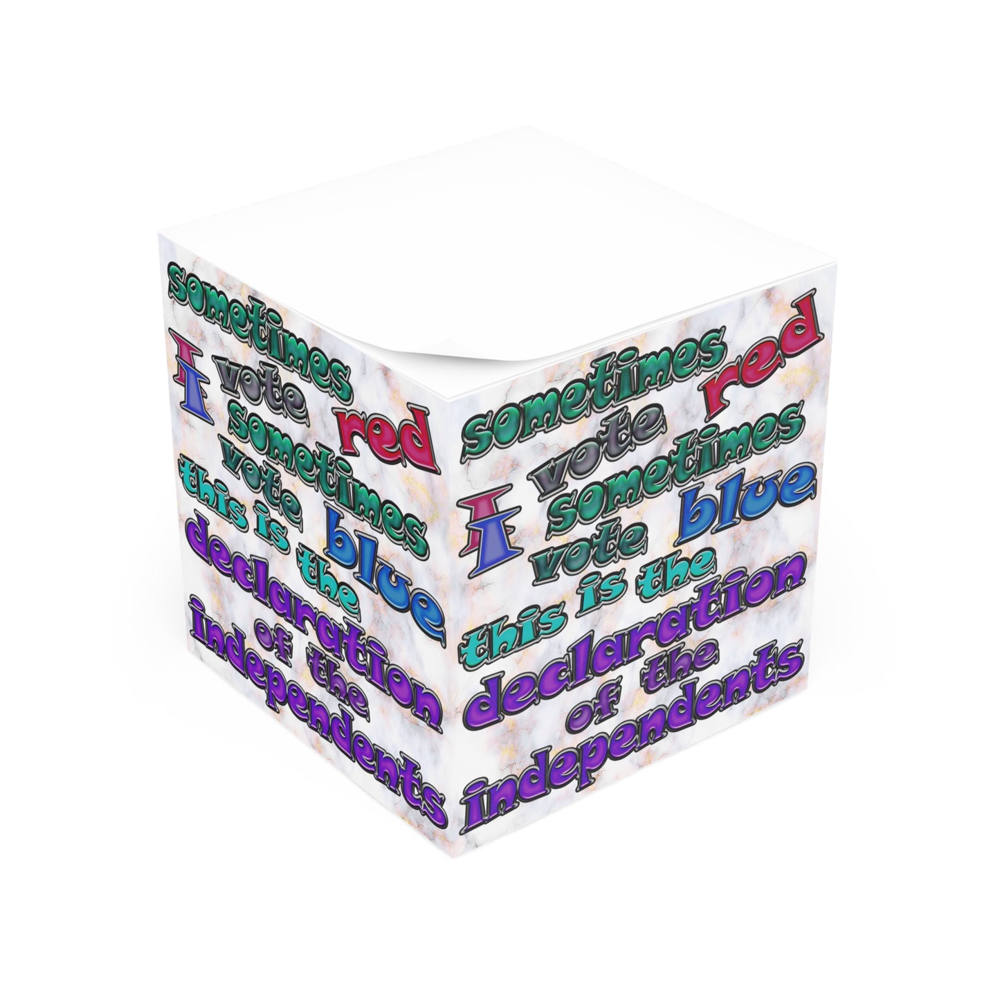declaration of the independents - note cube (white marble)