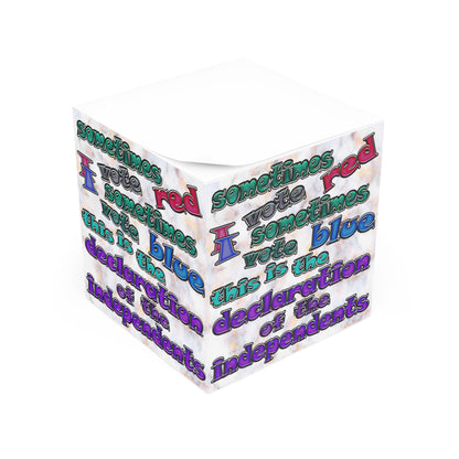 declaration of the independents - note cube (white marble)