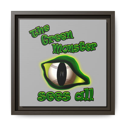 green monster - framed canvas art (light grey)