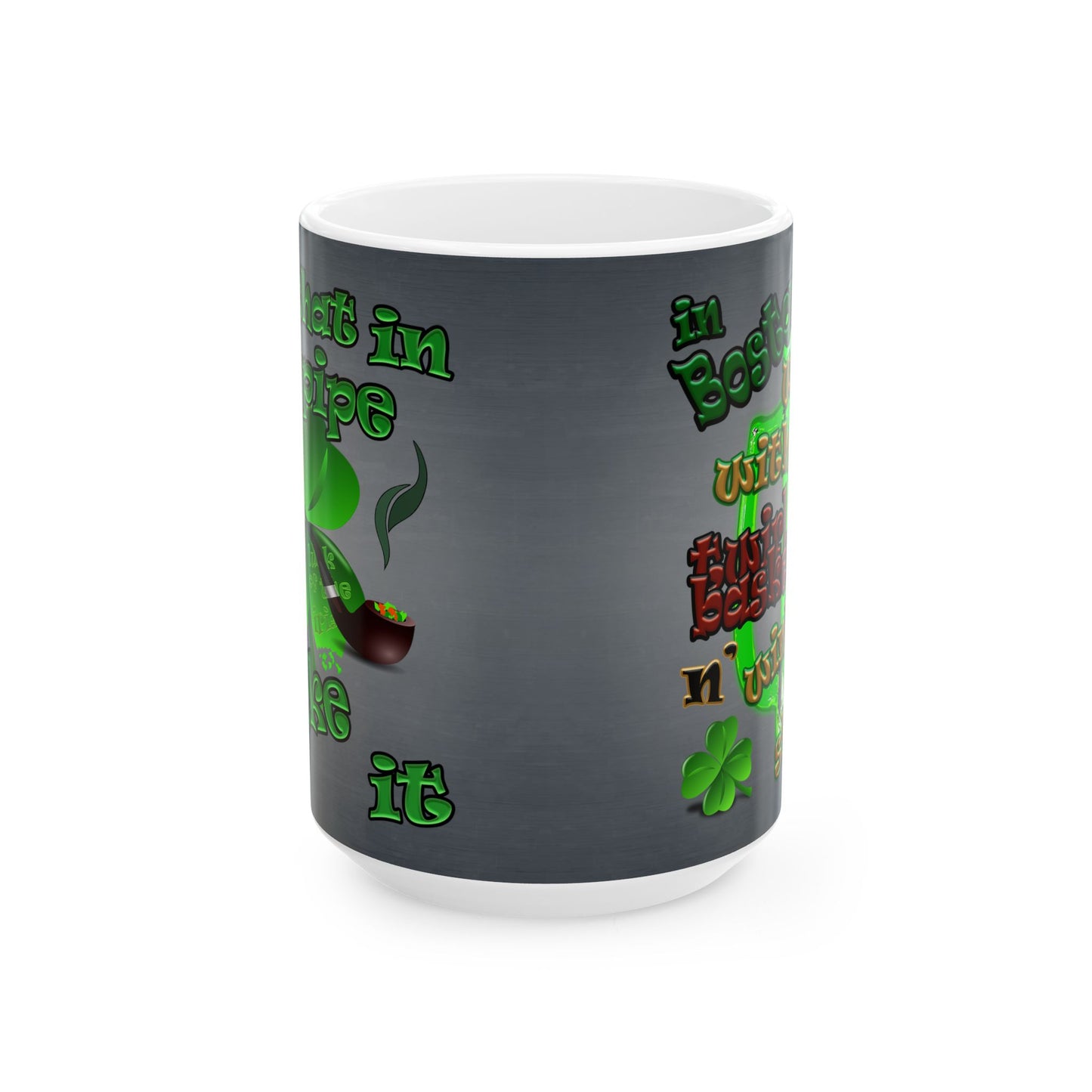 celtics logo - White Mug (grey-light grey)