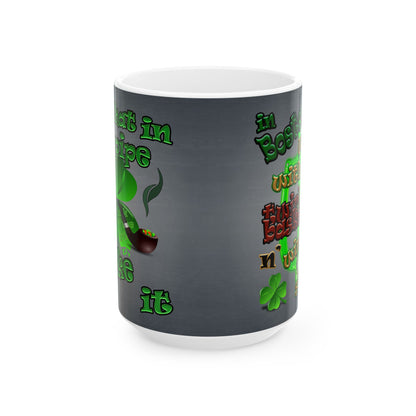 celtics logo - White Mug (grey-light grey)