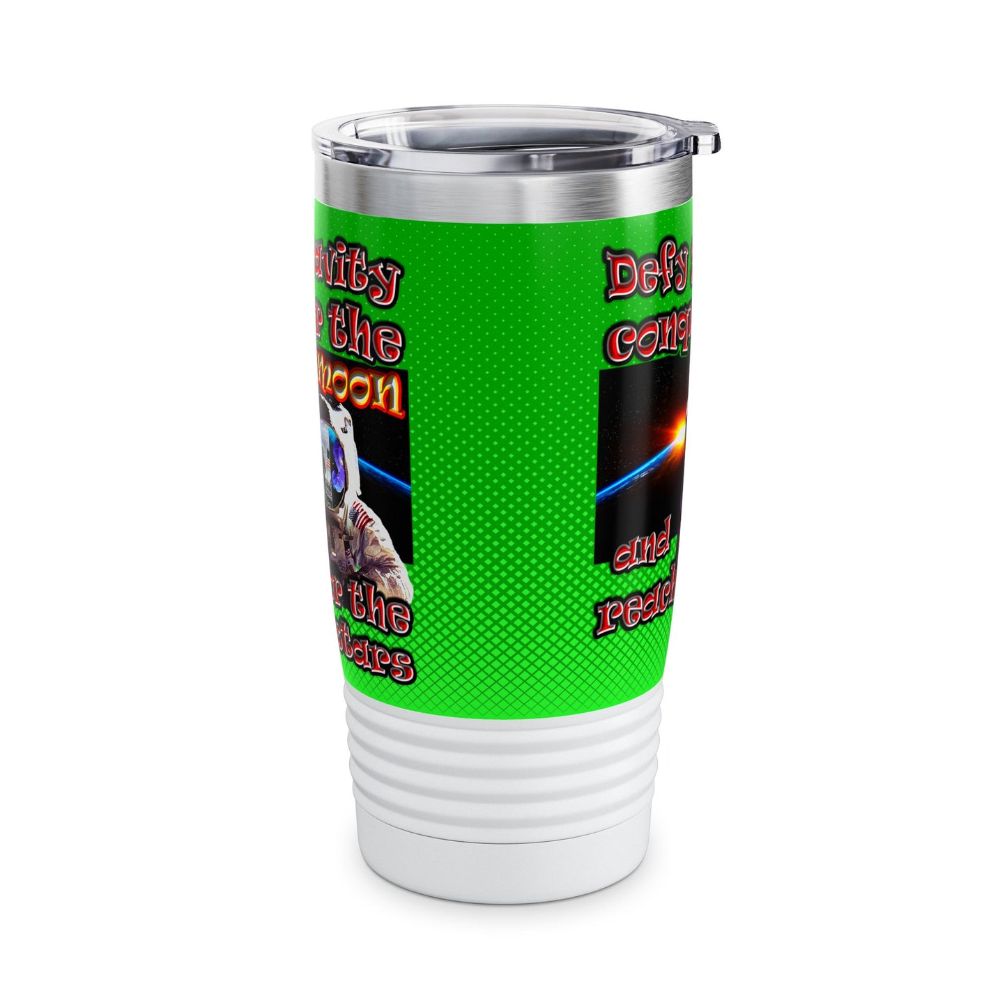 defy conquer reach - Ringneck Tumbler, 20oz (logo green)