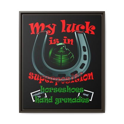 my luck - framed canvas art (black)