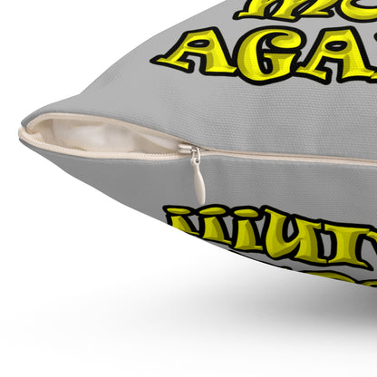 shoot the moon again - Spun Polyester Square Pillow - (light grey)