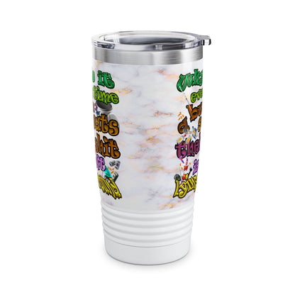 the bum's shit - Ringneck Tumbler, 20oz (white marble)