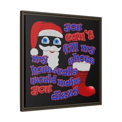 santa's shoes - framed canvas art (black)
