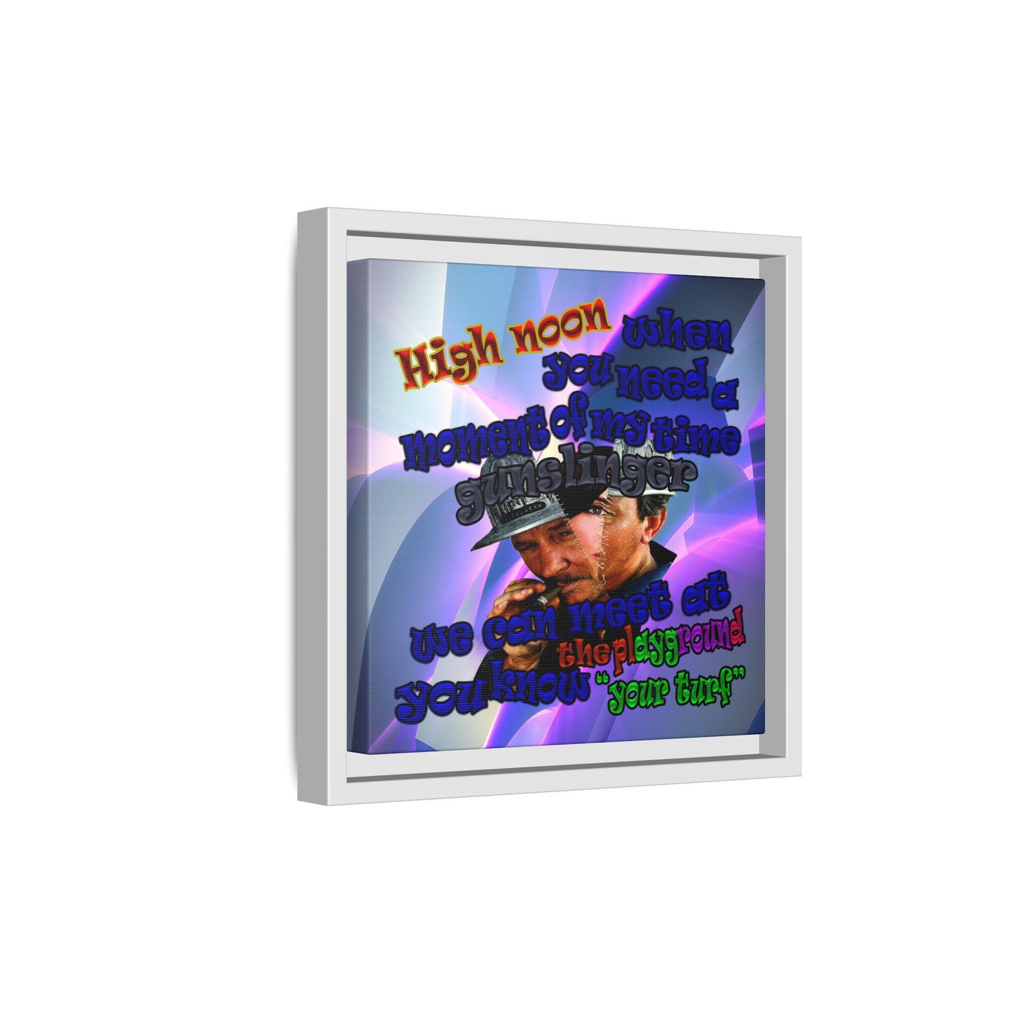 high noon - framed canvas art (grey-pink wave)