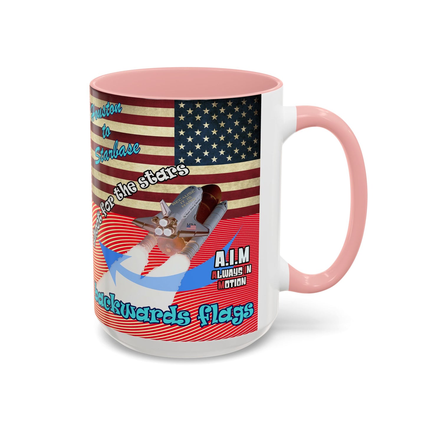 shoot for the stars - Accent Mug (yellow-orange wave)
