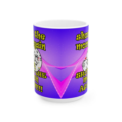 shoot the moon again - White Mug (purple-pink wave)