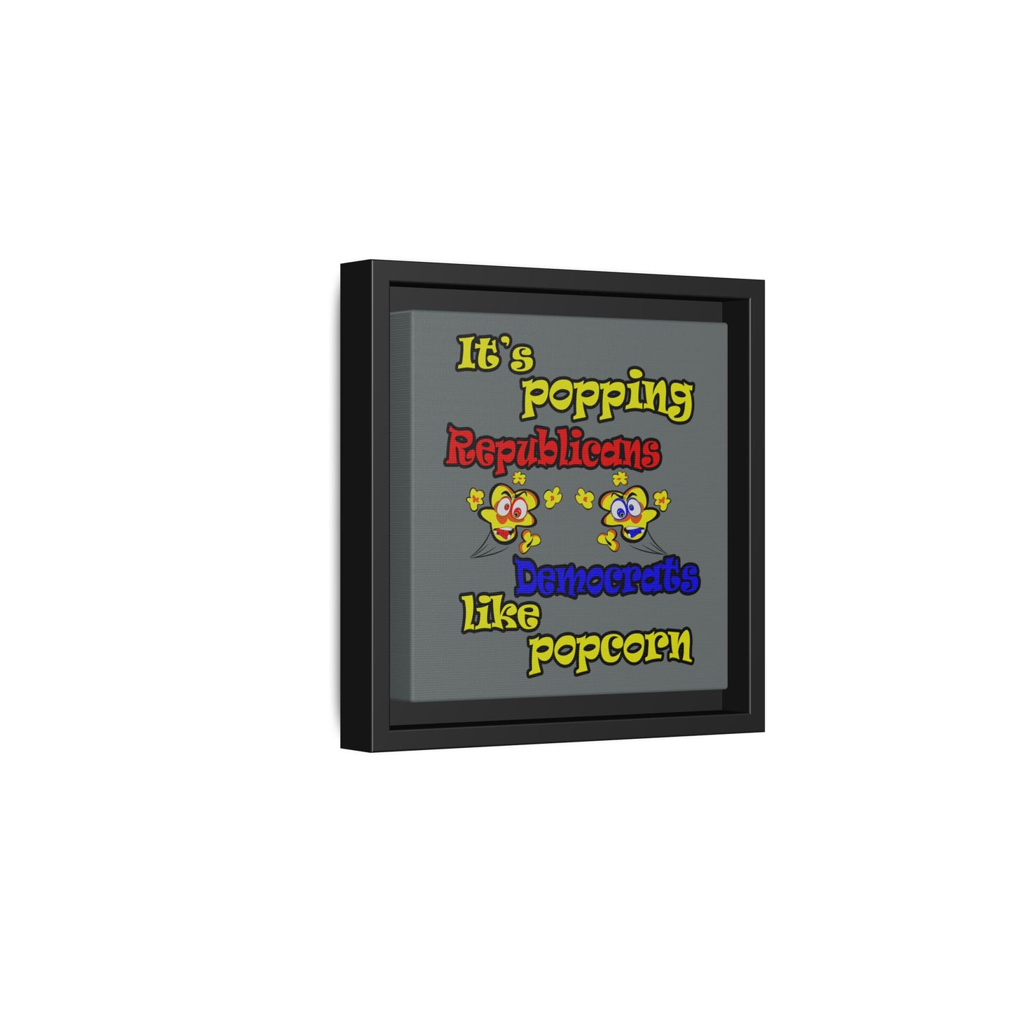 popping like popcorn - framed canvas art (dark grey)