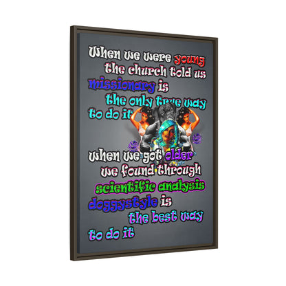 doggystyle - framed canvas art (grey-light grey)