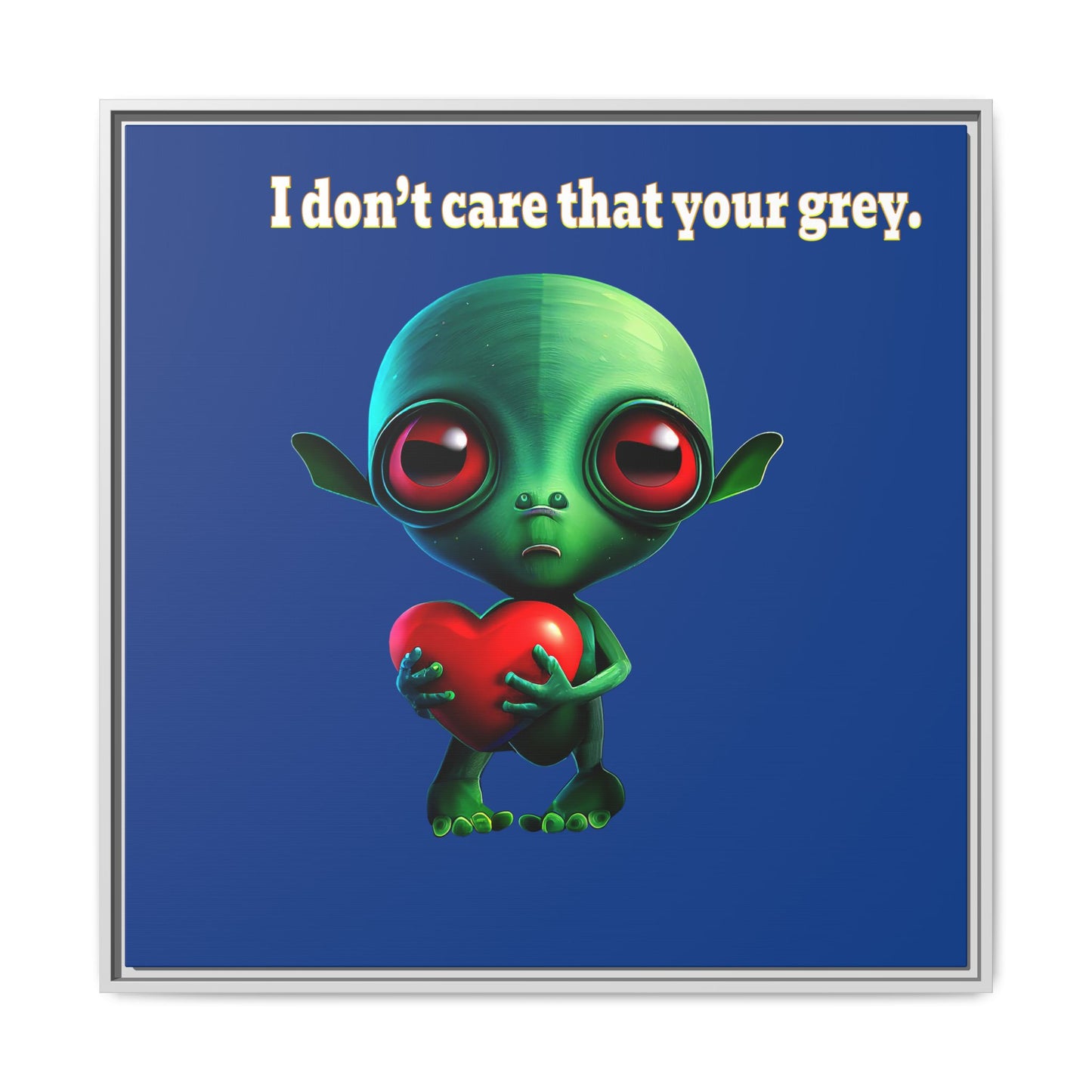 I don't care that your grey - framed canvas art (dark blue)