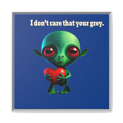 I don't care that your grey - framed canvas art (dark blue)