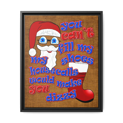 santa's shoes - framed canvas art (brown papyrus)