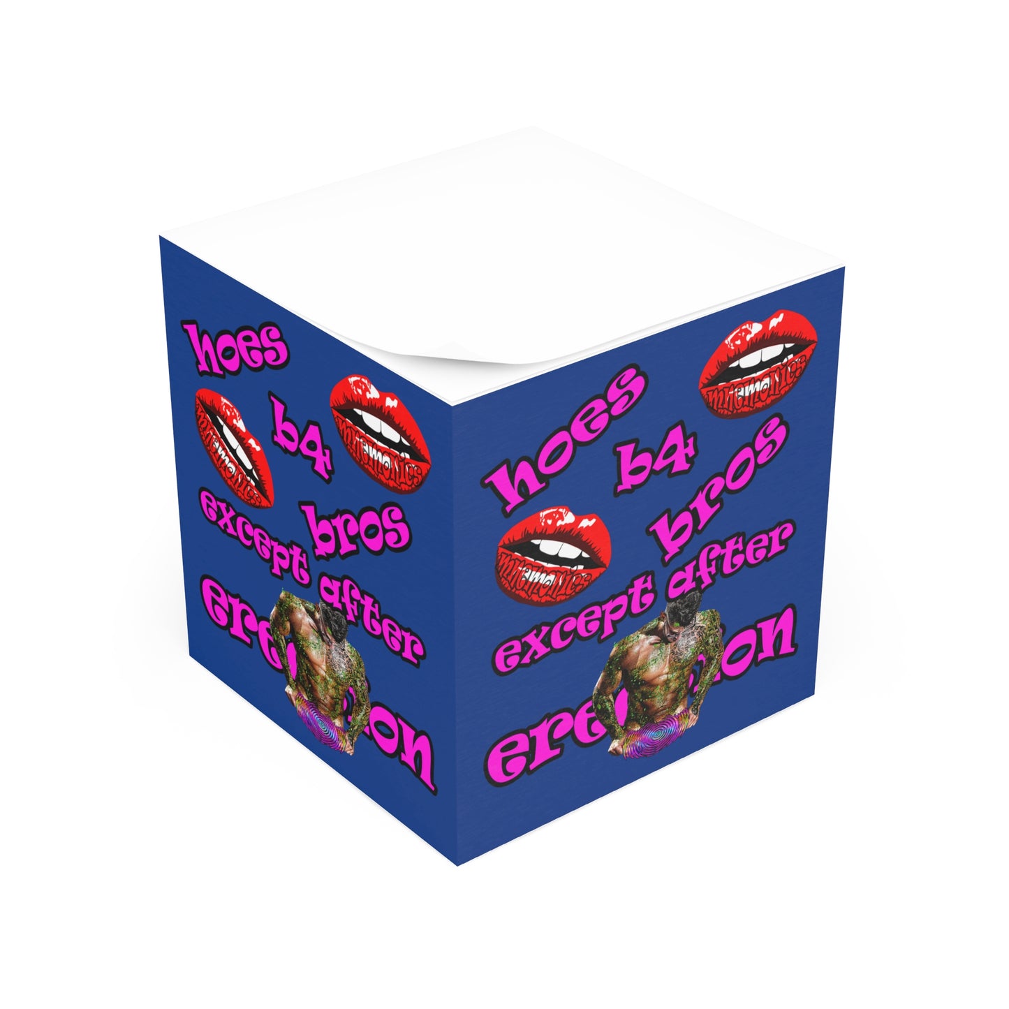hoes b4 bros - note cube (dark blue)