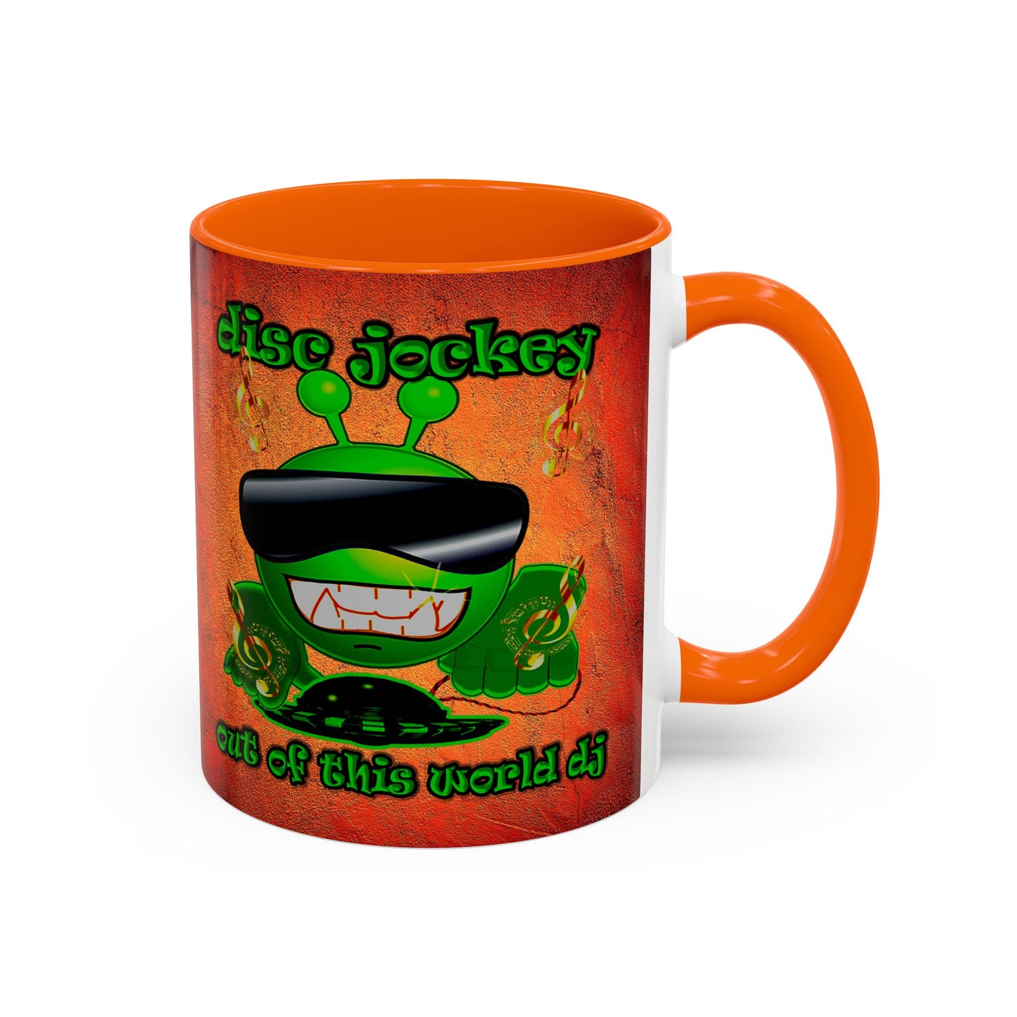 disc jockey - Accent Mug (burnt orange)