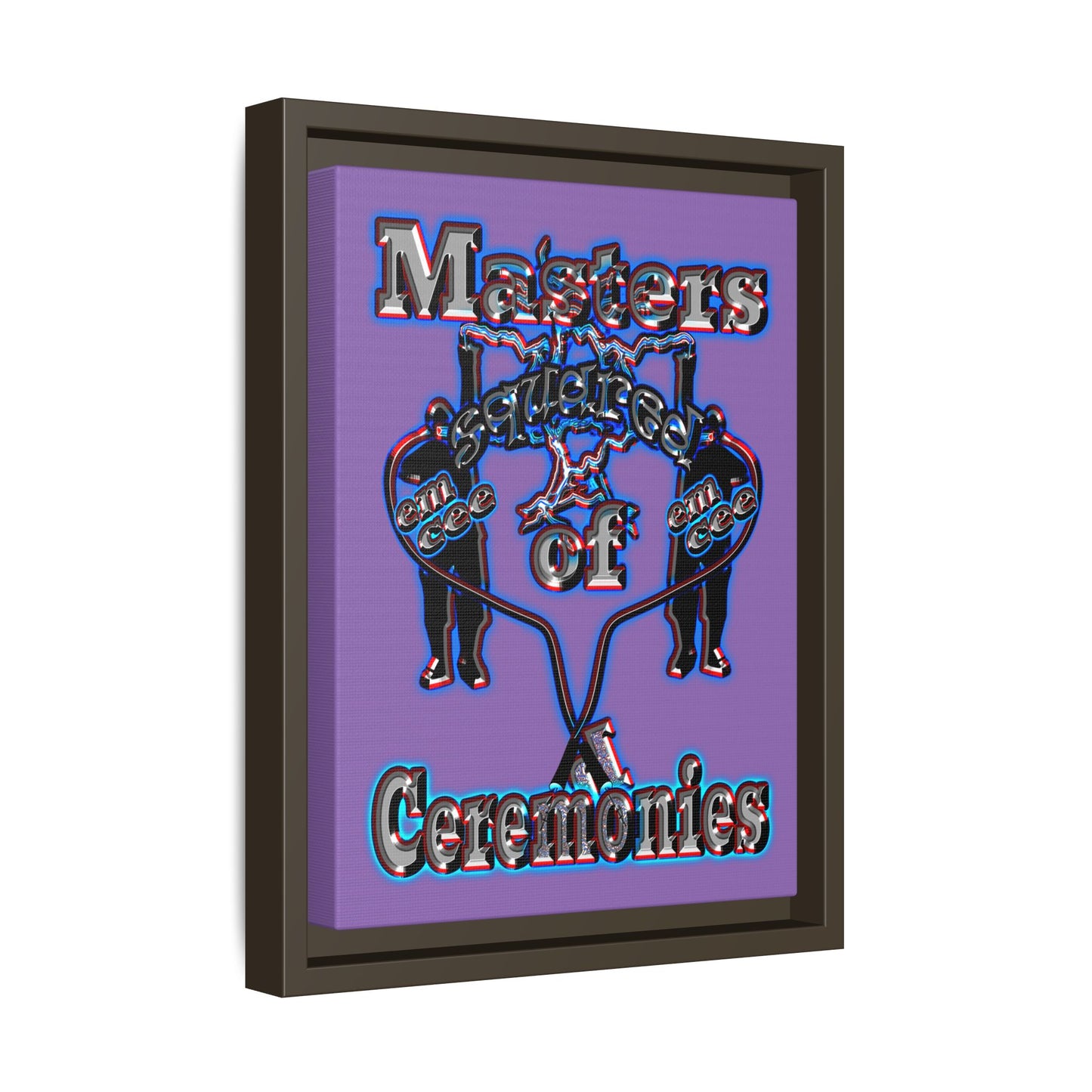 em cee squared - framed canvas art (light purple)