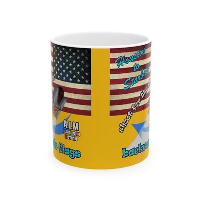 shoot for the stars - White Mug (yellow)