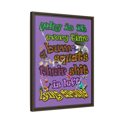 the bum's shit - framed canvas art (light purple)