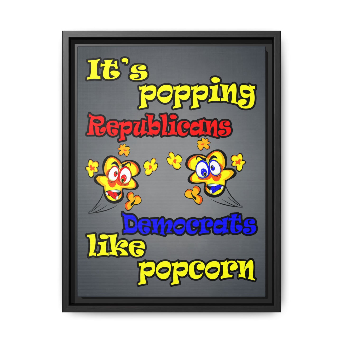 popping like popcorn - framed canvas art (grey-light grey)