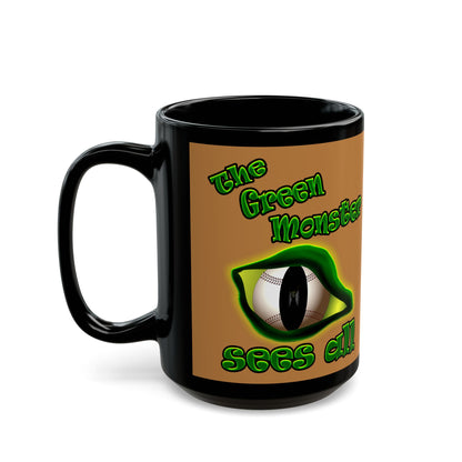 green monster - Black Mug (light brown)
