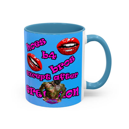 hoes b4 bros - Accent Mug (light blue-purple wave)