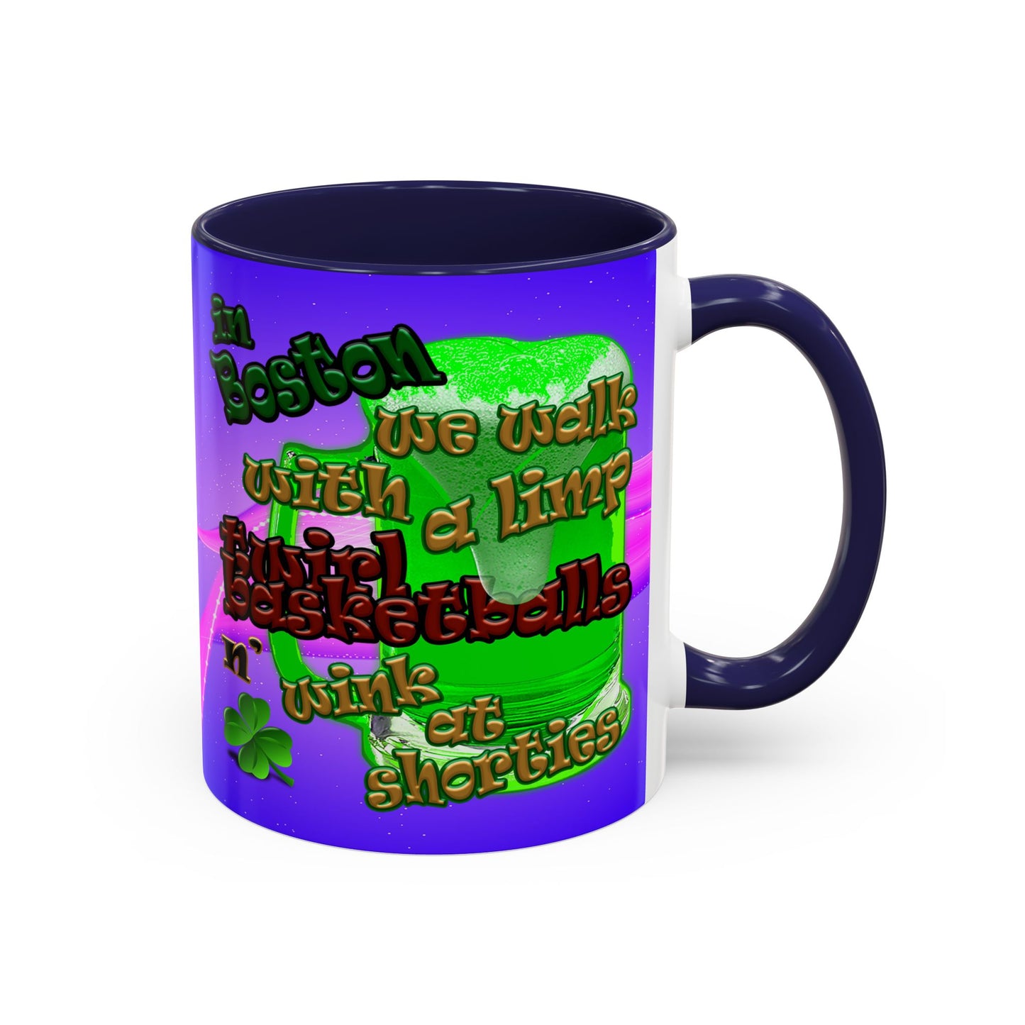 celtics logo - Accent Mug (purple-pink wave)