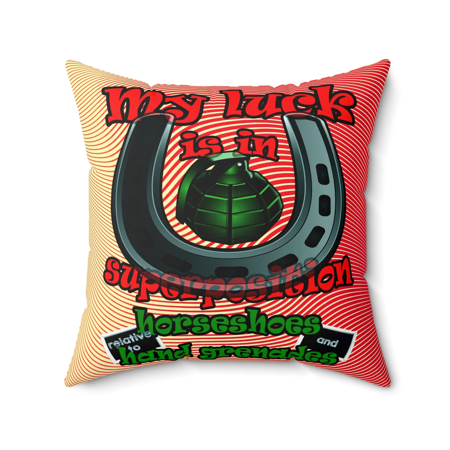 my luck - Faux Suede Square Pillow - (yellow-orange wave)