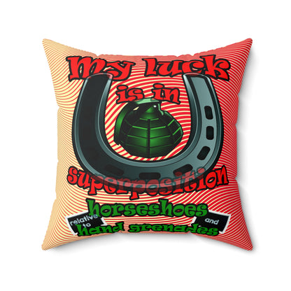 my luck - Faux Suede Square Pillow - (yellow-orange wave)