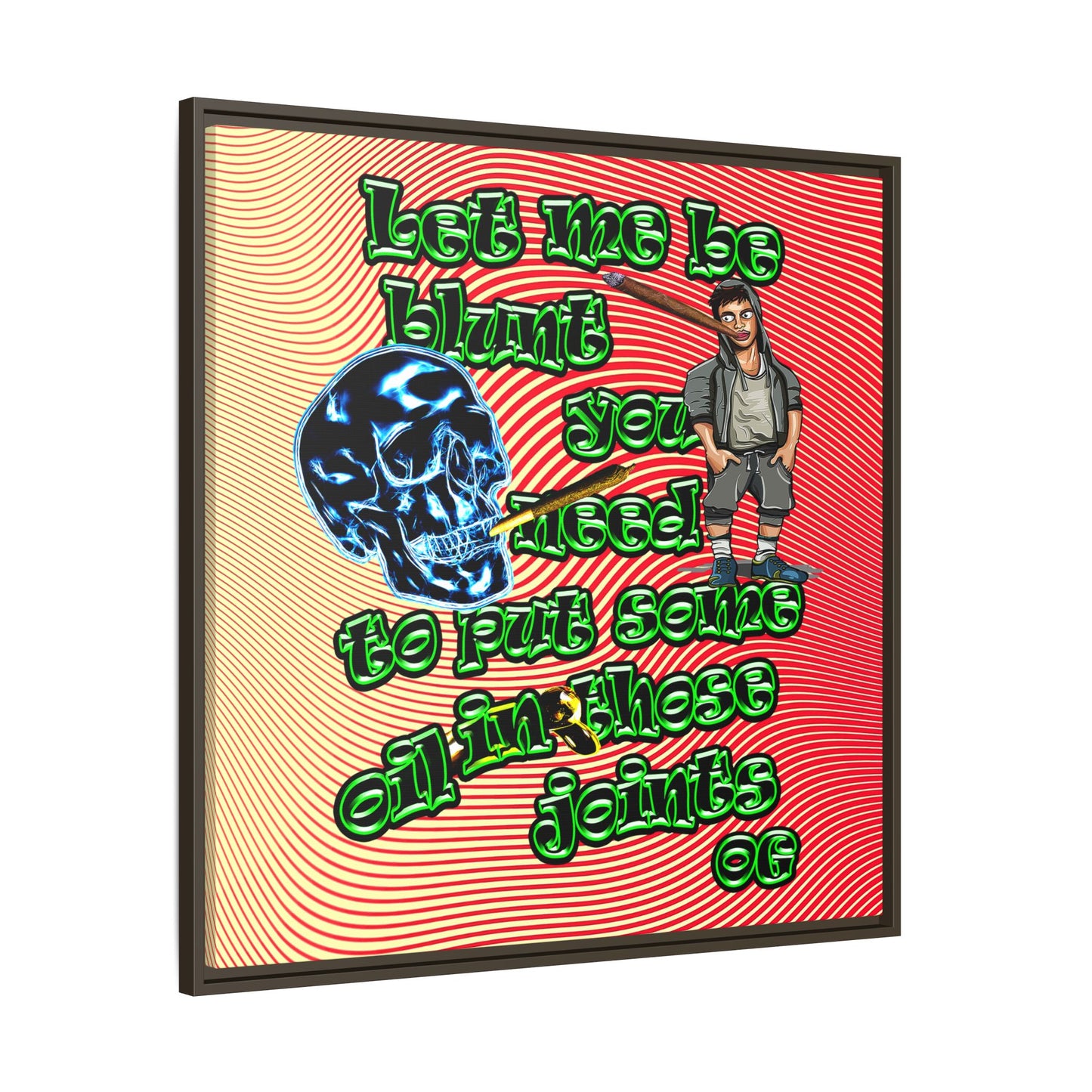 og - framed canvas art (yellow-orange wave)