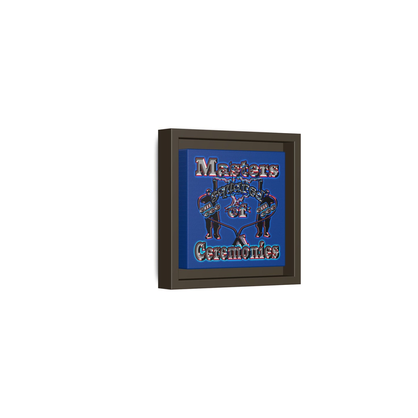 em cee squared - framed canvas art (dark blue)