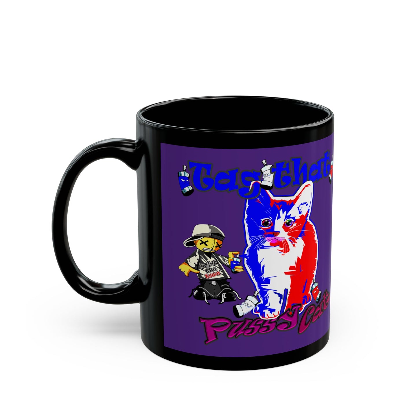 tag that - Black Mug (purple)