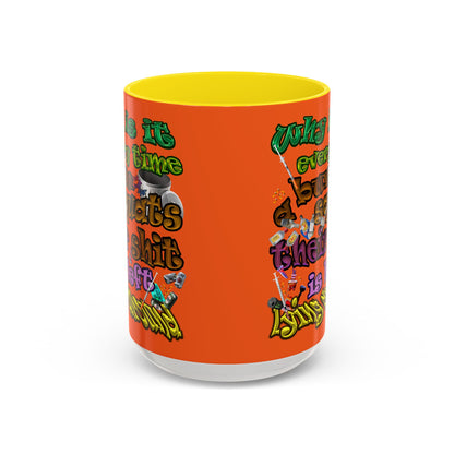 the bum's shit - Accent Mug (orange)