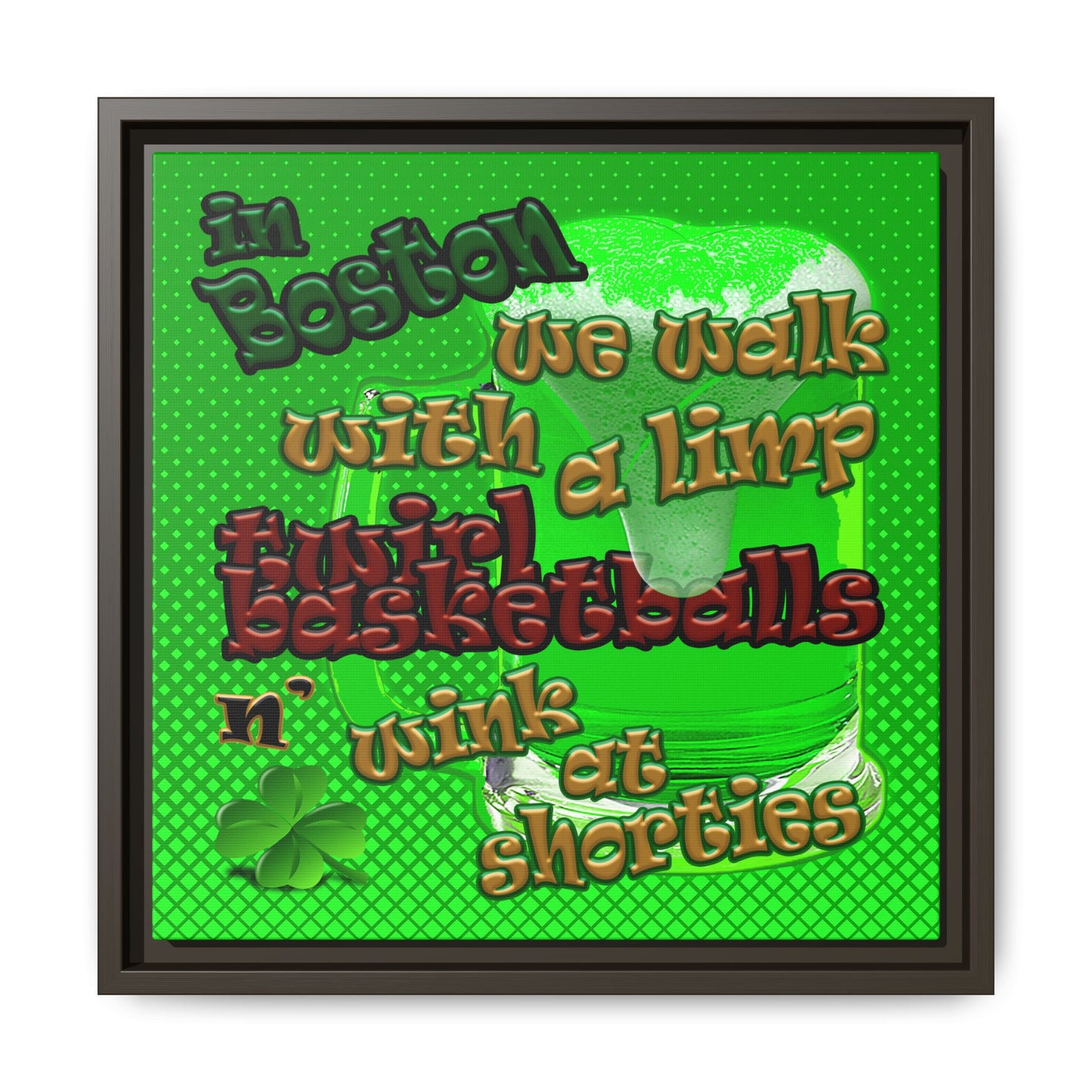 celtics logo - framed canvas art (logo green)