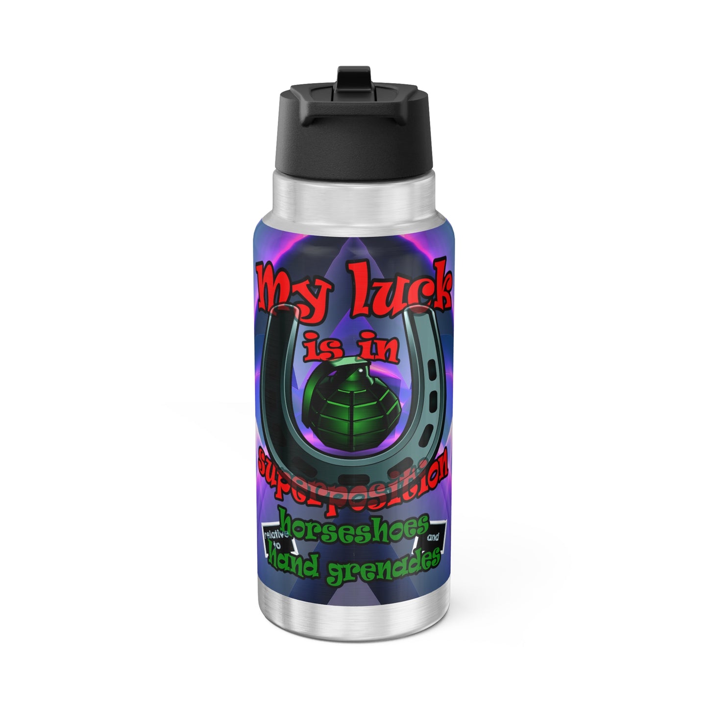 my luck - Gator Tumbler, 32oz  (grey-pink wave)