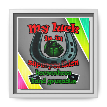 my luck - framed canvas art (rainbow split)