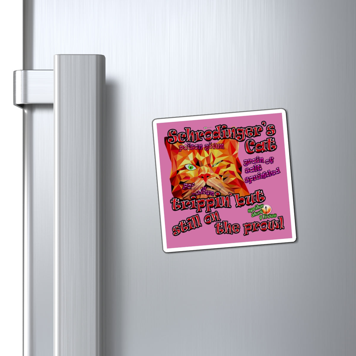 schrodinger's cat - Magnets - (light pink)