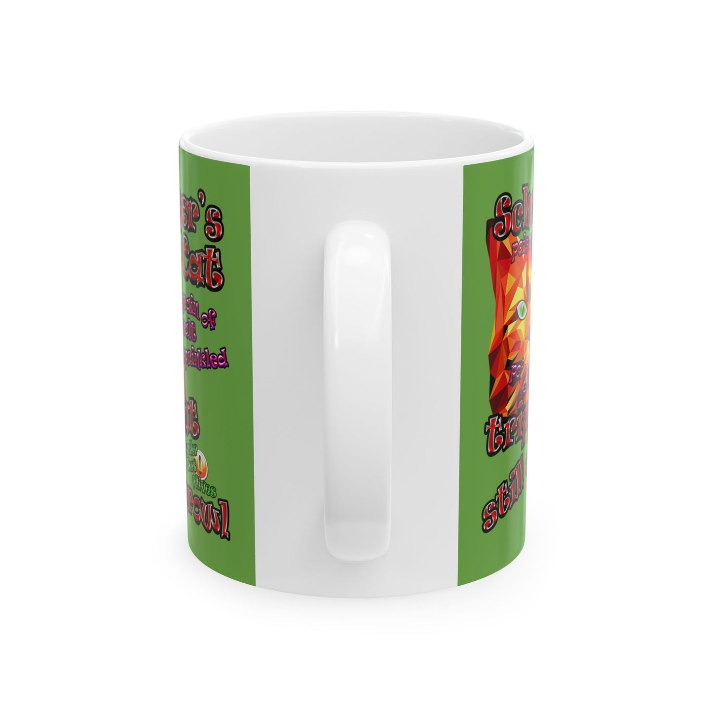 schrodinger's cat - White Mug (green)