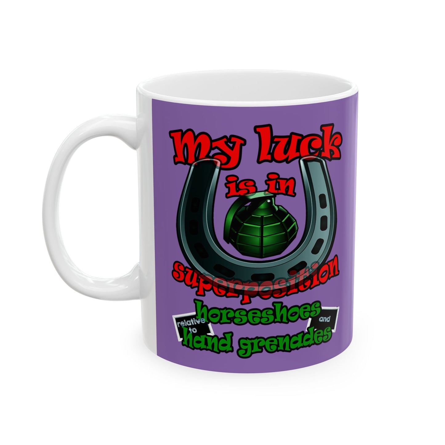 my luck - White Mug (light purple)