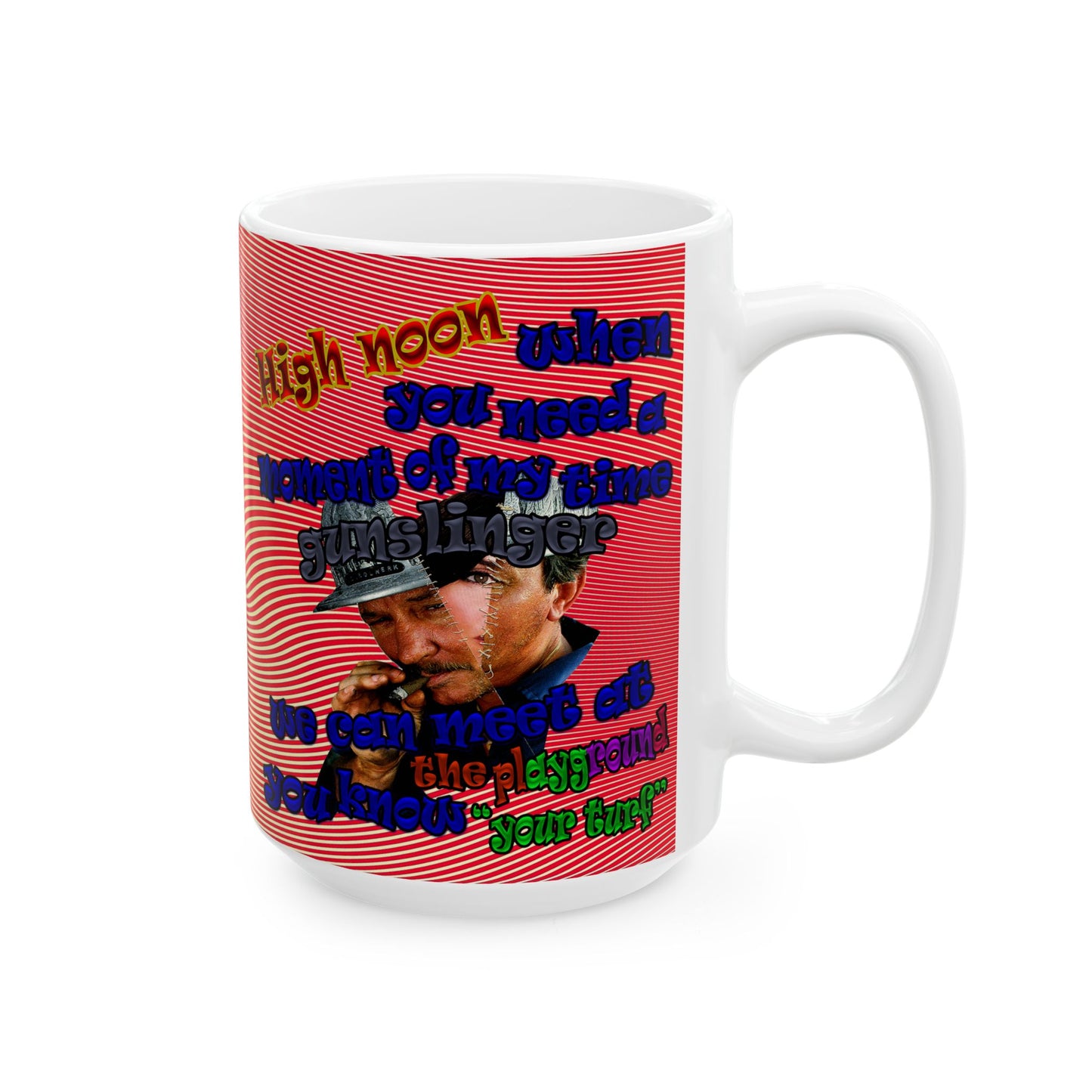 high noon - White Mug (yellow-orange wave)