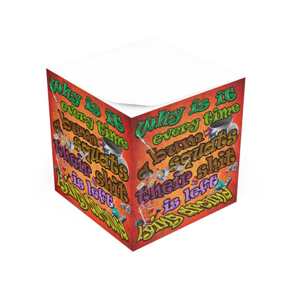 the bum's shit - note cube (burnt orange)