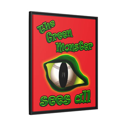 green monster - framed canvas art (red)