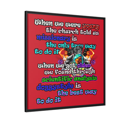 doggystyle - framed canvas art (dark red)
