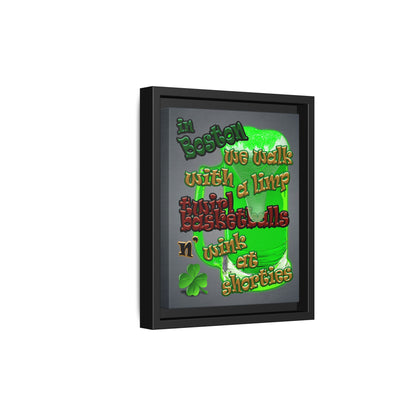 celtics logo - framed canvas art (grey-light grey)