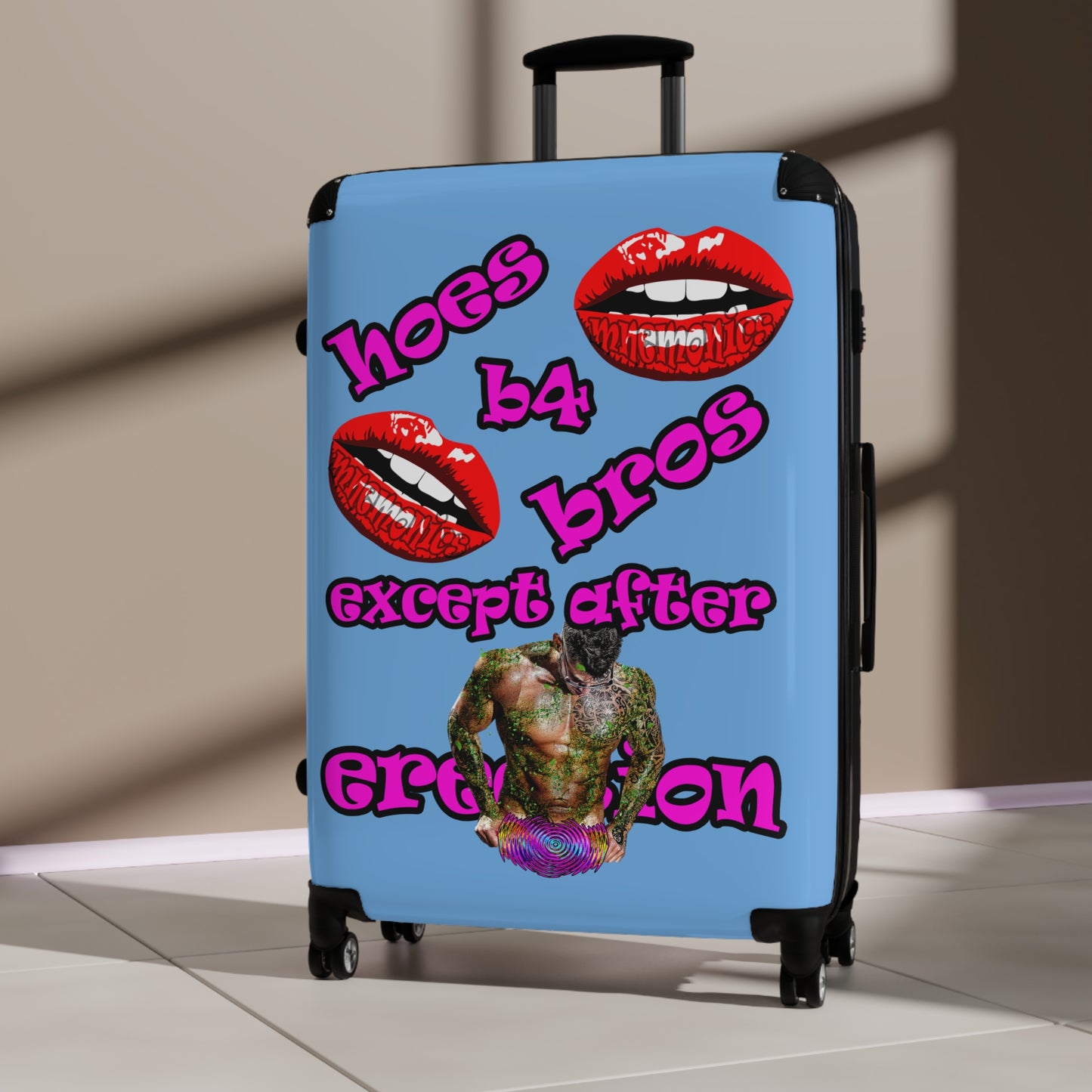 hoes b4 bros - Suitcase (light blue)