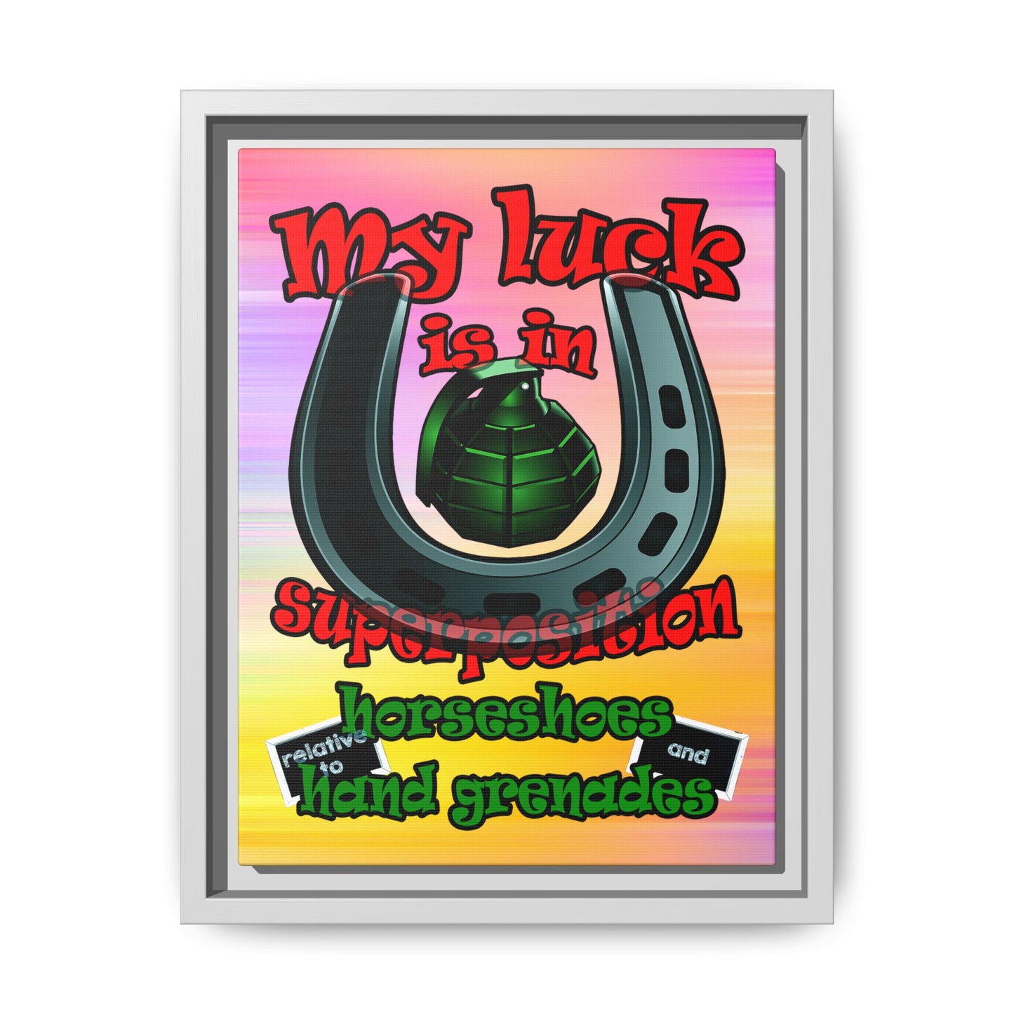 my luck - framed canvas art (color blur)