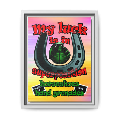 my luck - framed canvas art (color blur)