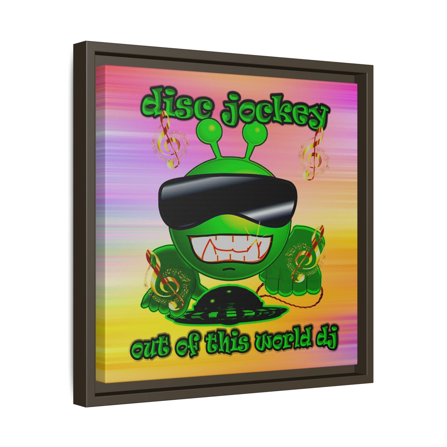 disc jockey - framed canvas art (color blur)