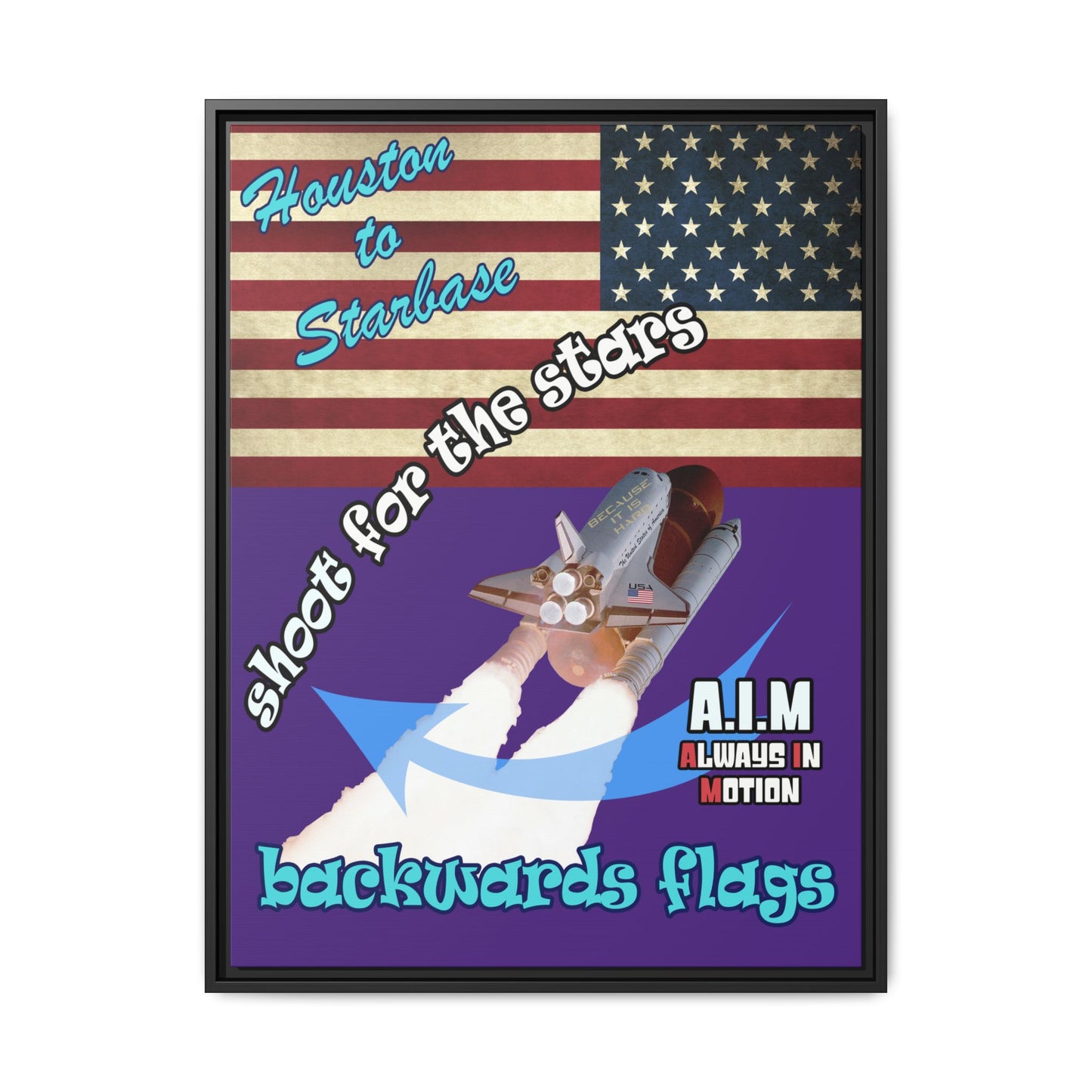 shoot for the stars - framed canvas art (purple)